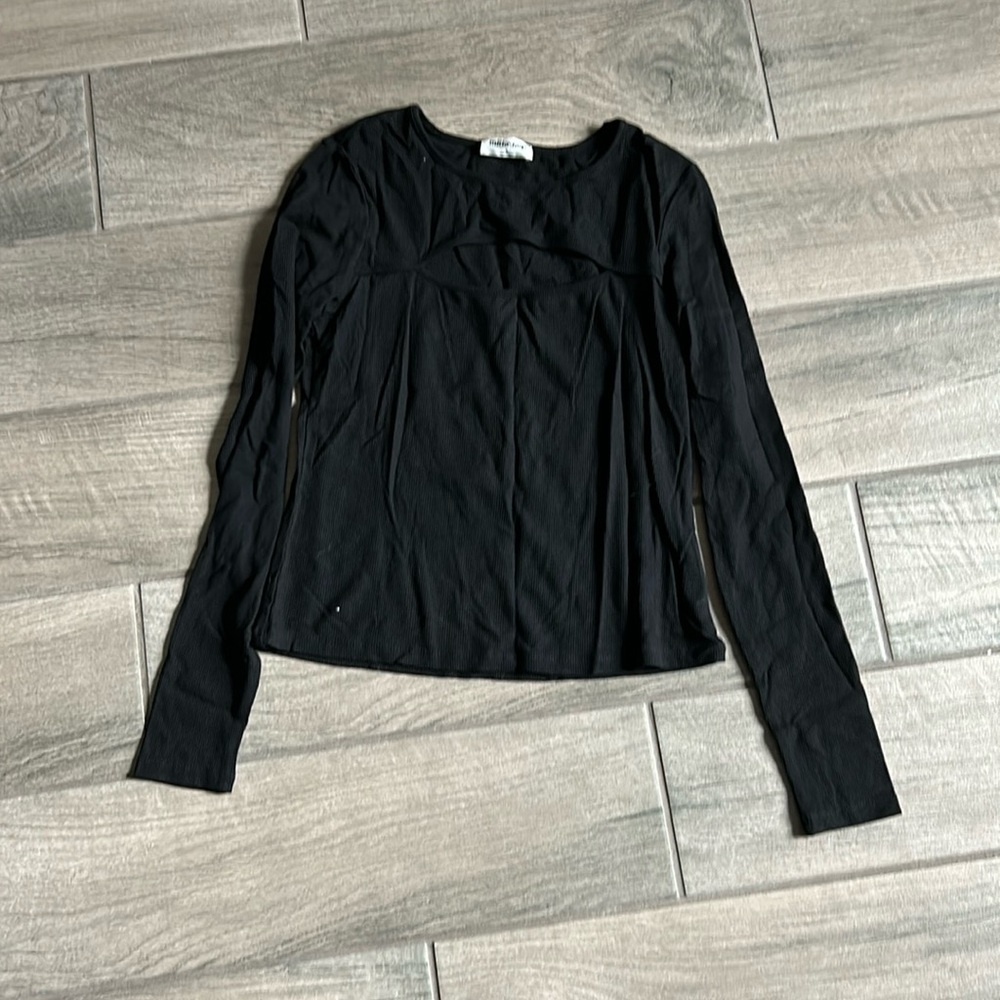 Mittoshop black ribbed long sleeve top